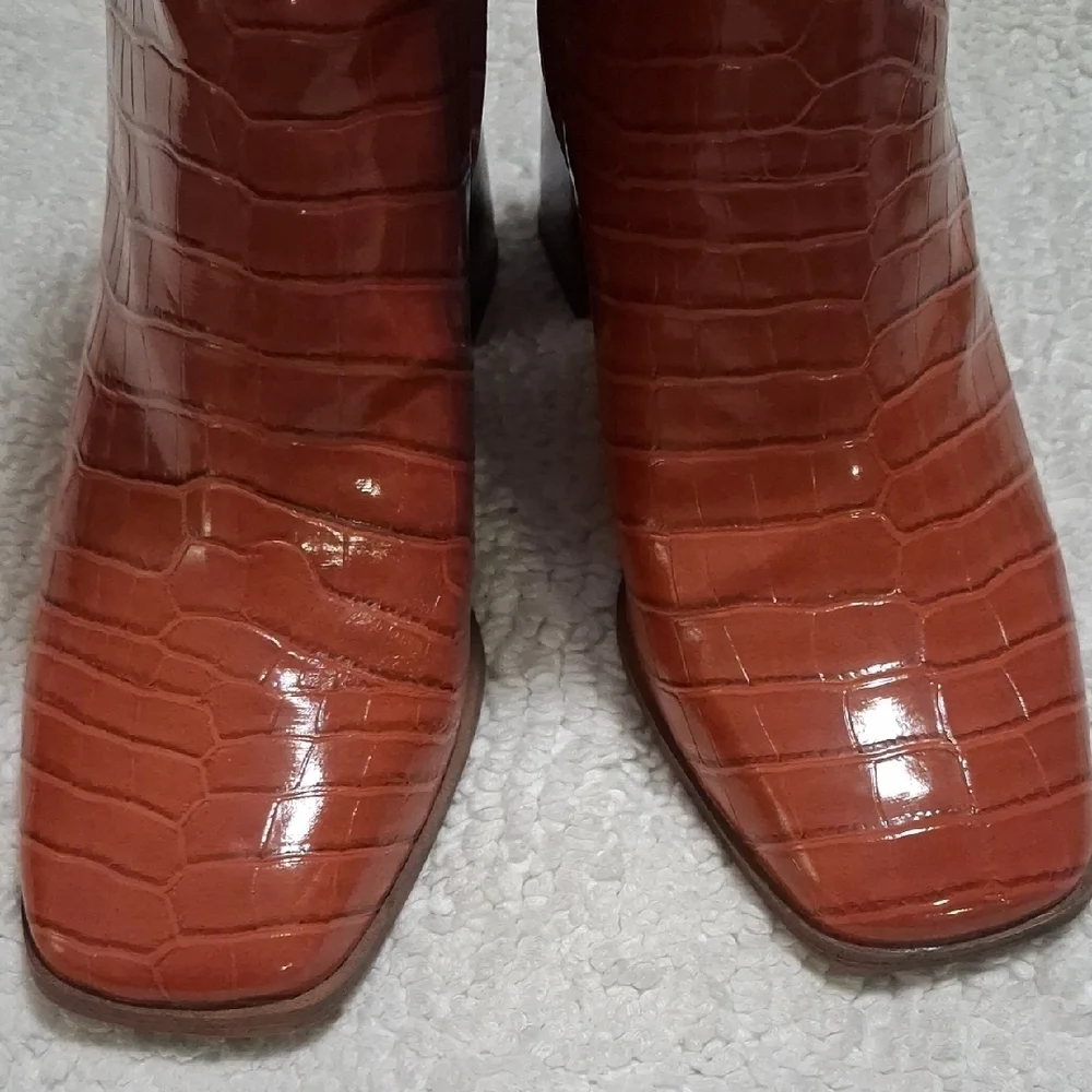 Sam Edelman  Croc-Embossed Ankle Booties